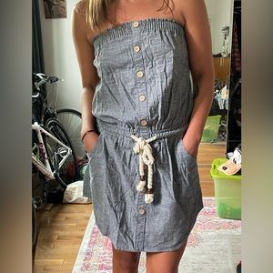 Strapless denim dress